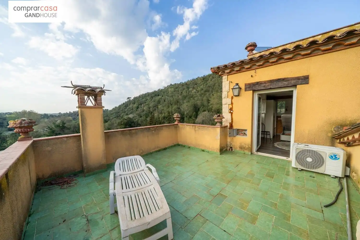 Terraza de Finca rústica en venta en Caldes de Malavella con Aire acondicionado, Calefacción y Jardín privado