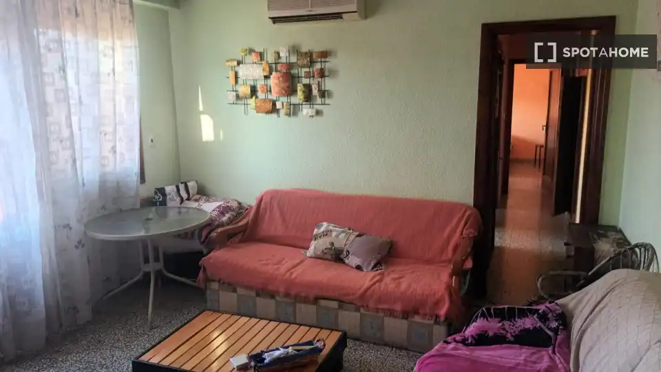 Sala d'estar de Pis per a compartir en Albalat de la Ribera amb Aire condicionat, Terrassa i Moblat