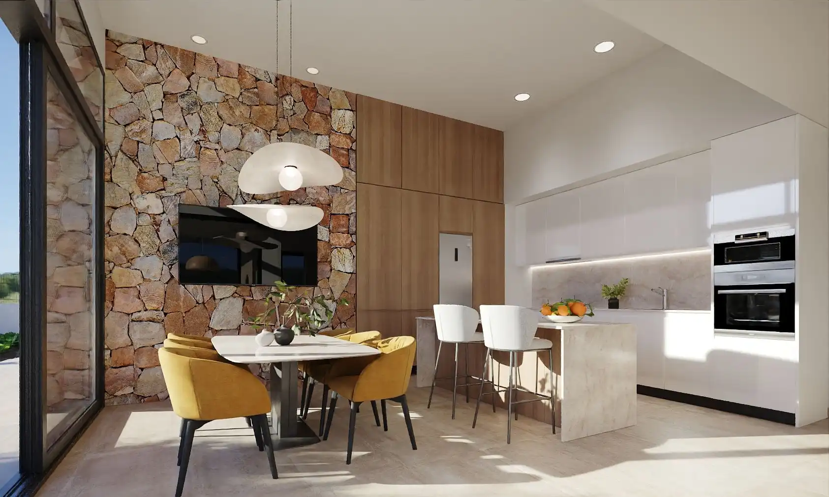 Comedor de Finca rústica en venta en Alhama de Murcia con Aire acondicionado, Jardín privado y Piscina