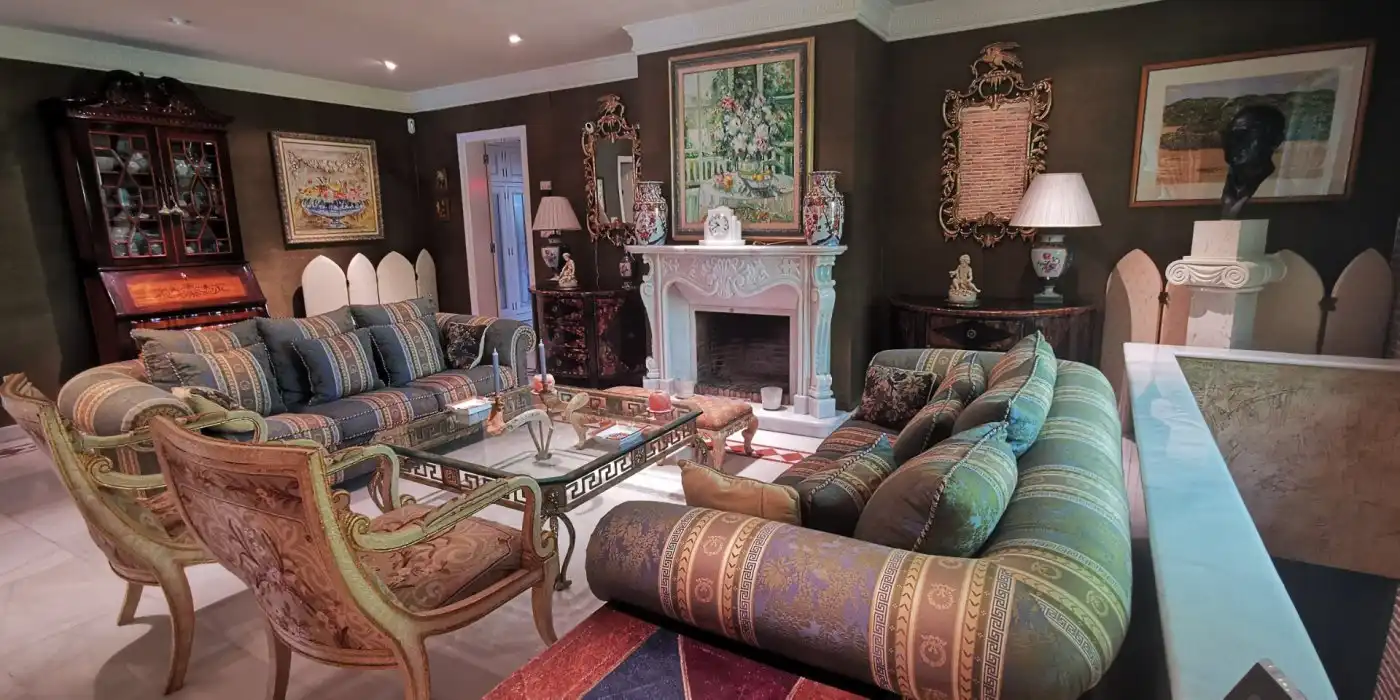 Sala d'estar de Casa o xalet en venda en Elche / Elx amb Aire condicionat, Jardí privat i Terrassa