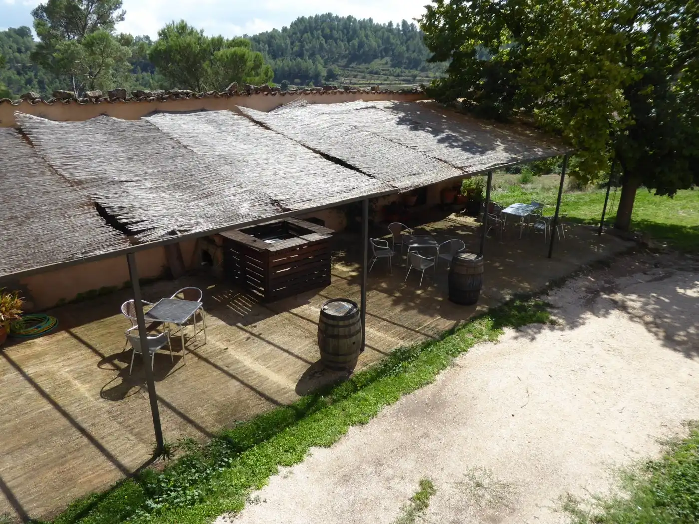 Terraza de Finca rústica en venta en Sant Martí de Tous con Aire acondicionado, Calefacción y Jardín privado