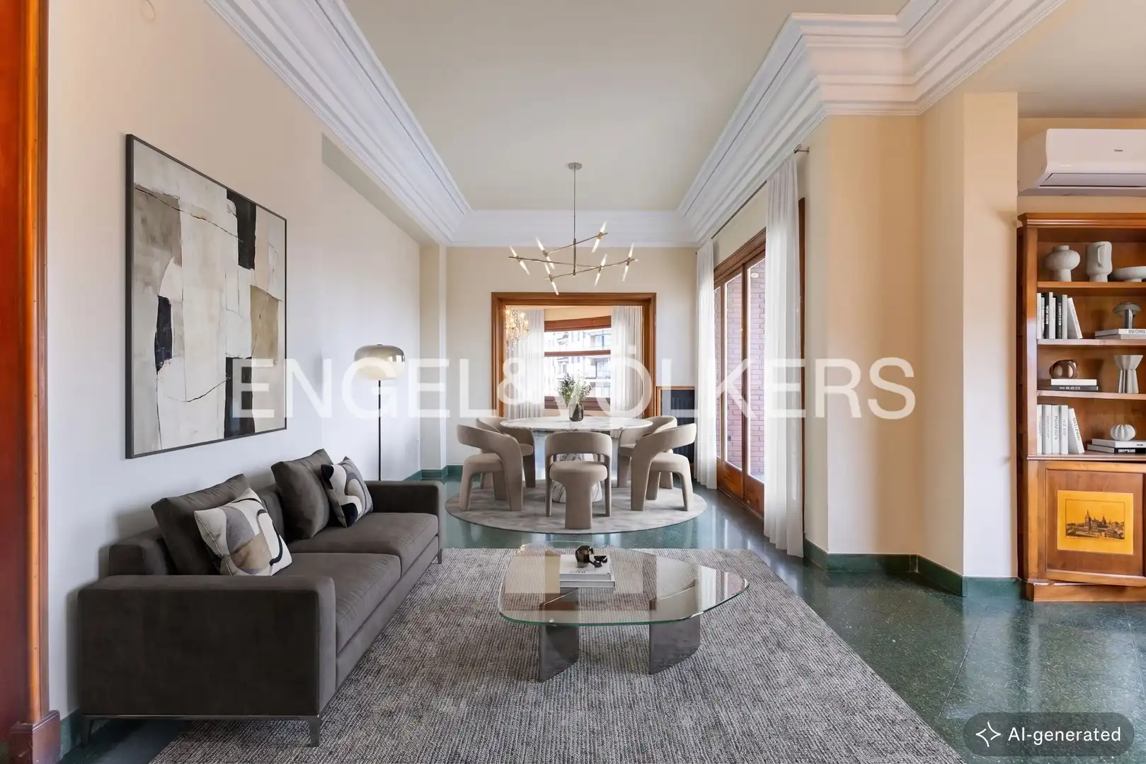Living room of Flat for rent in Valencia  with Air Conditioner, Heating and Terrace
