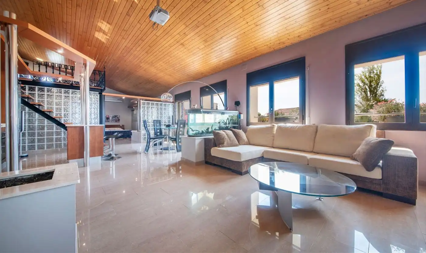 Sala de estar de Casa o chalet en venta en Vilobí del Penedès con Aire acondicionado, Calefacción y Terraza