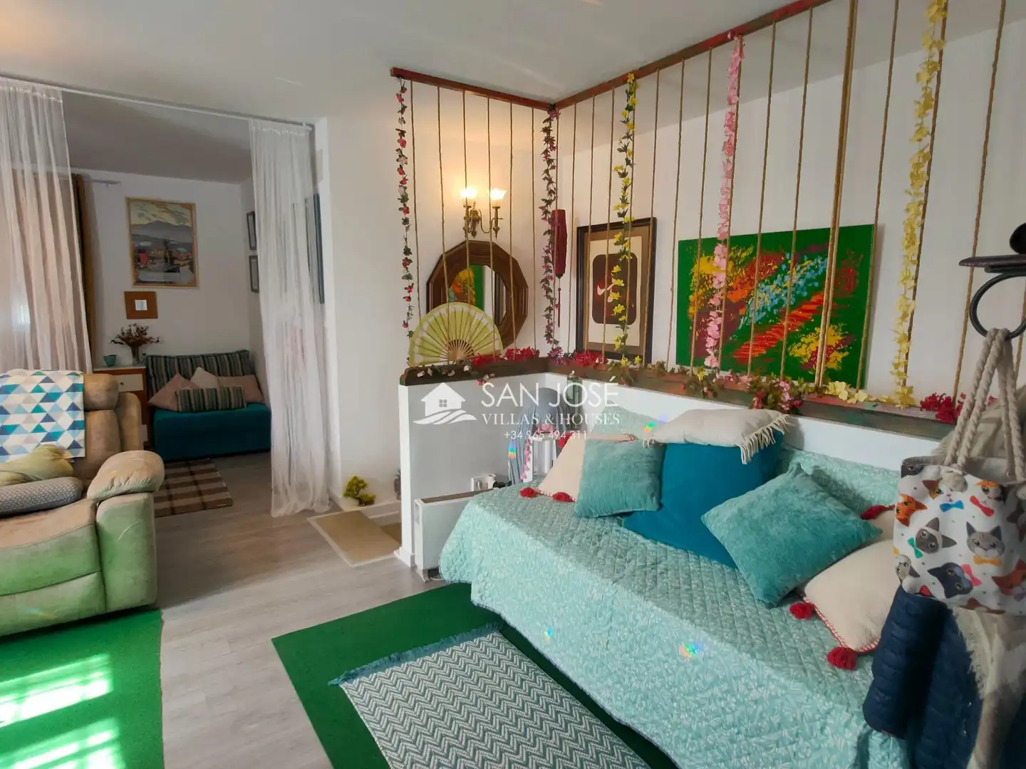 Sala de estar de Casa o chalet en venta en Aspe con Jardín privado, Trastero y Amueblado