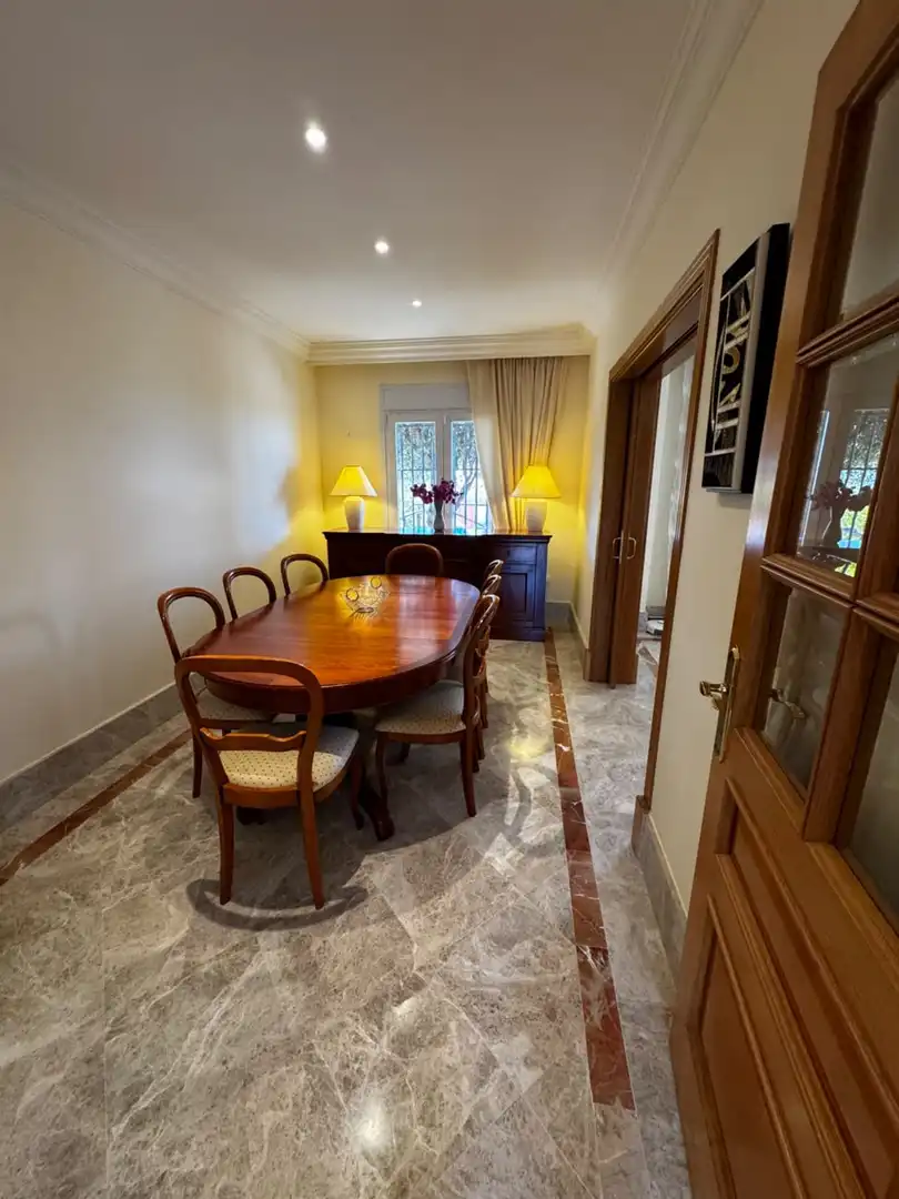 Dining room of Detached homes for rent in Marbella  with Air Conditioner, Terrace and Swimming Pool