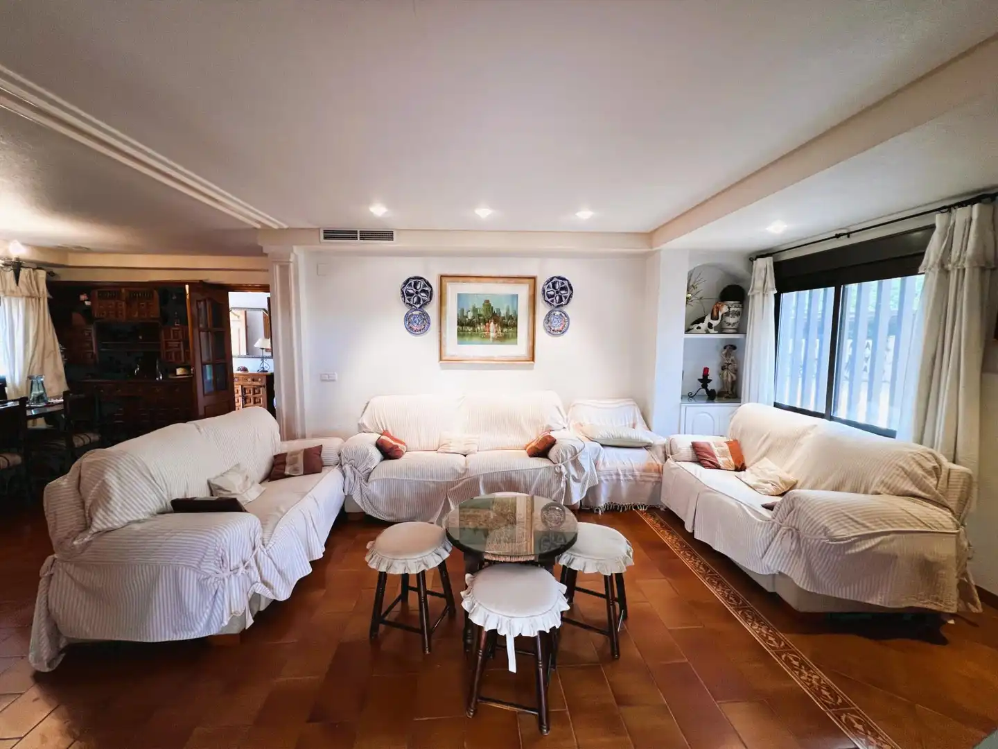 Sala d'estar de Casa o xalet en venda en Elche / Elx amb Aire condicionat, Jardí privat i Terrassa