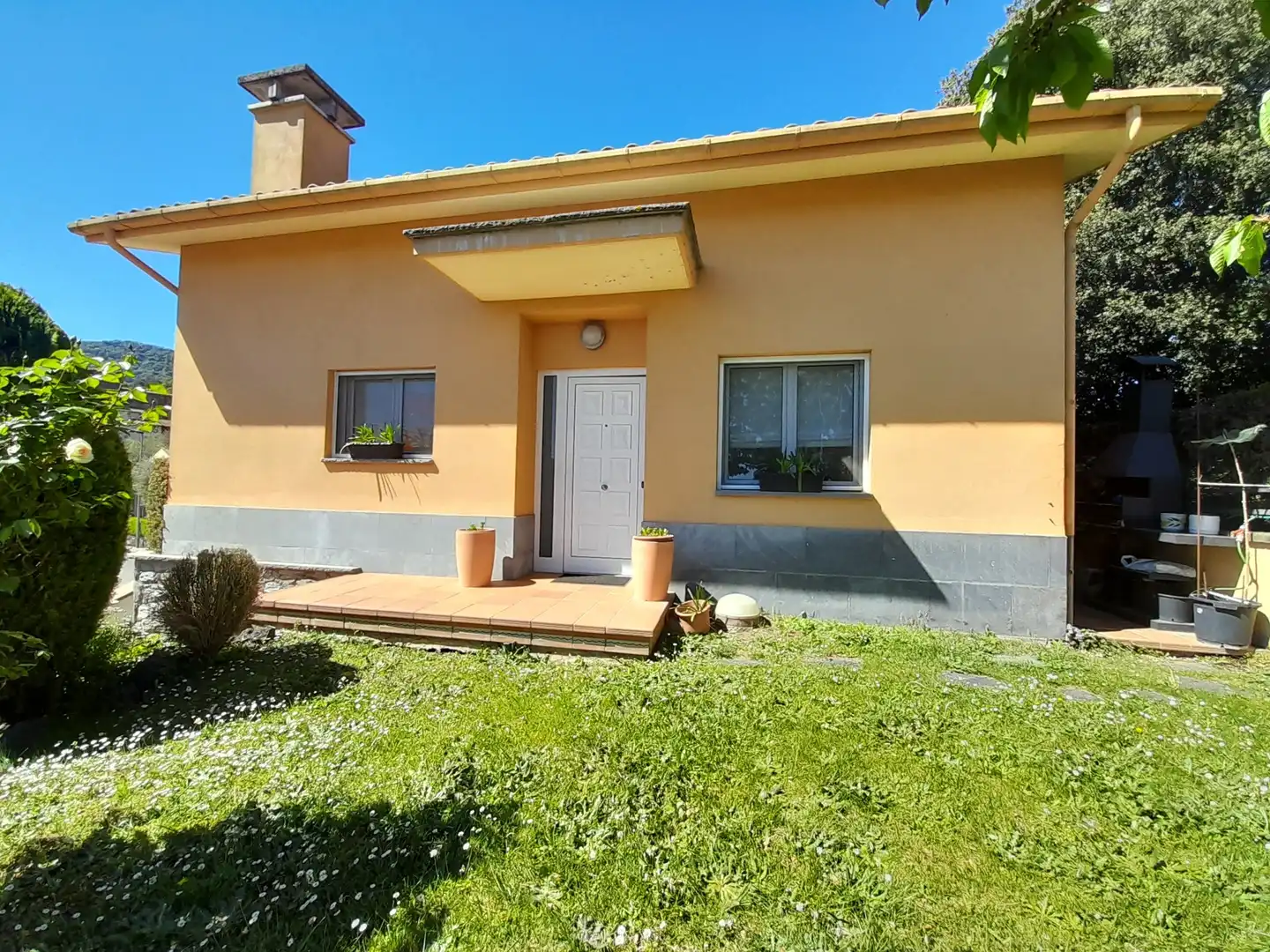 Exterior view of Detached homes for sale in Santa Pau  with Air Conditioner, Heating and Terrace
