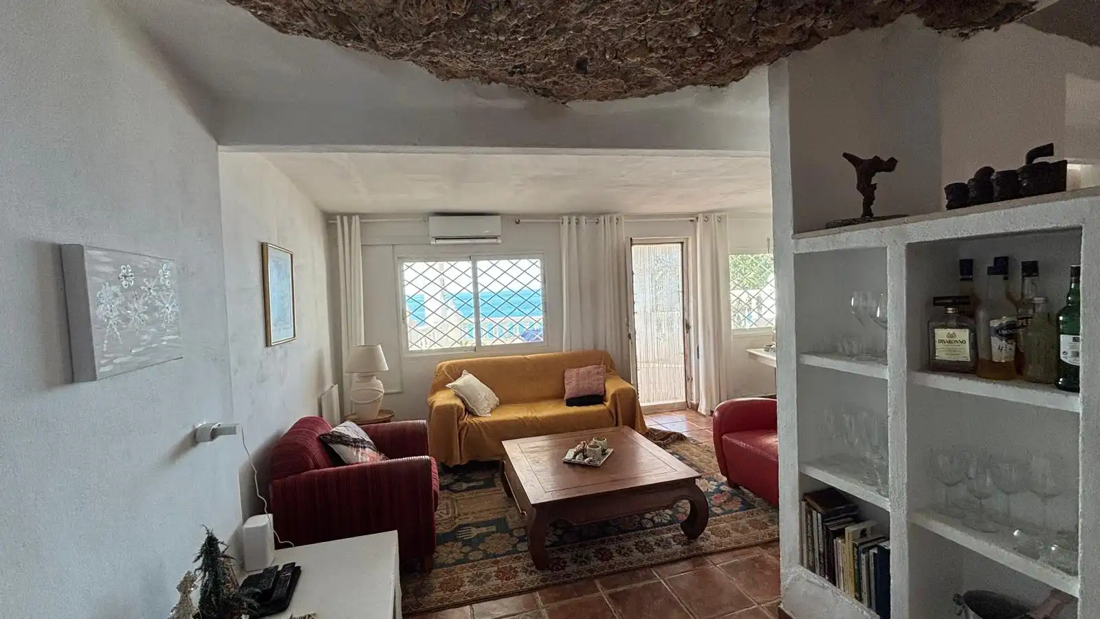 Wohnzimmer von Einfamilien-Reihenhaus zum Verkauf in Cartagena mit Klimaanlage, Heizung und Terrasse