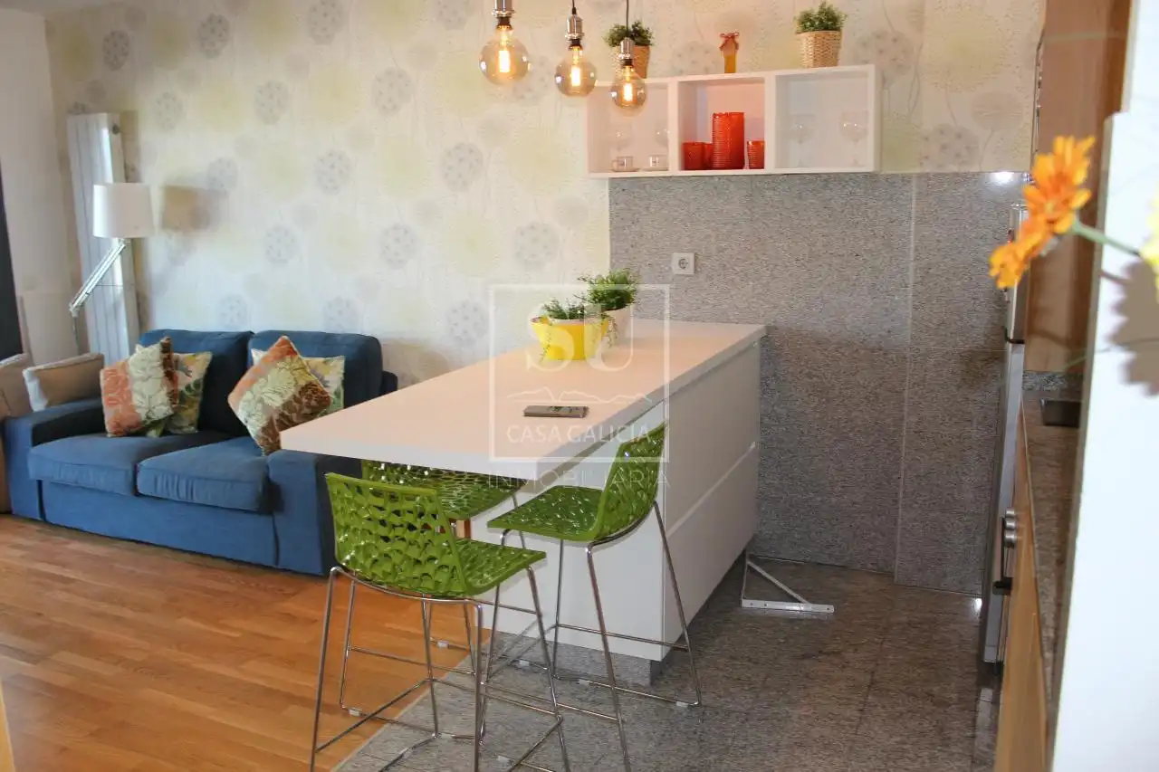 Kitchen of Flat for rent in Baiona  with Heating, Parquet flooring and Terrace