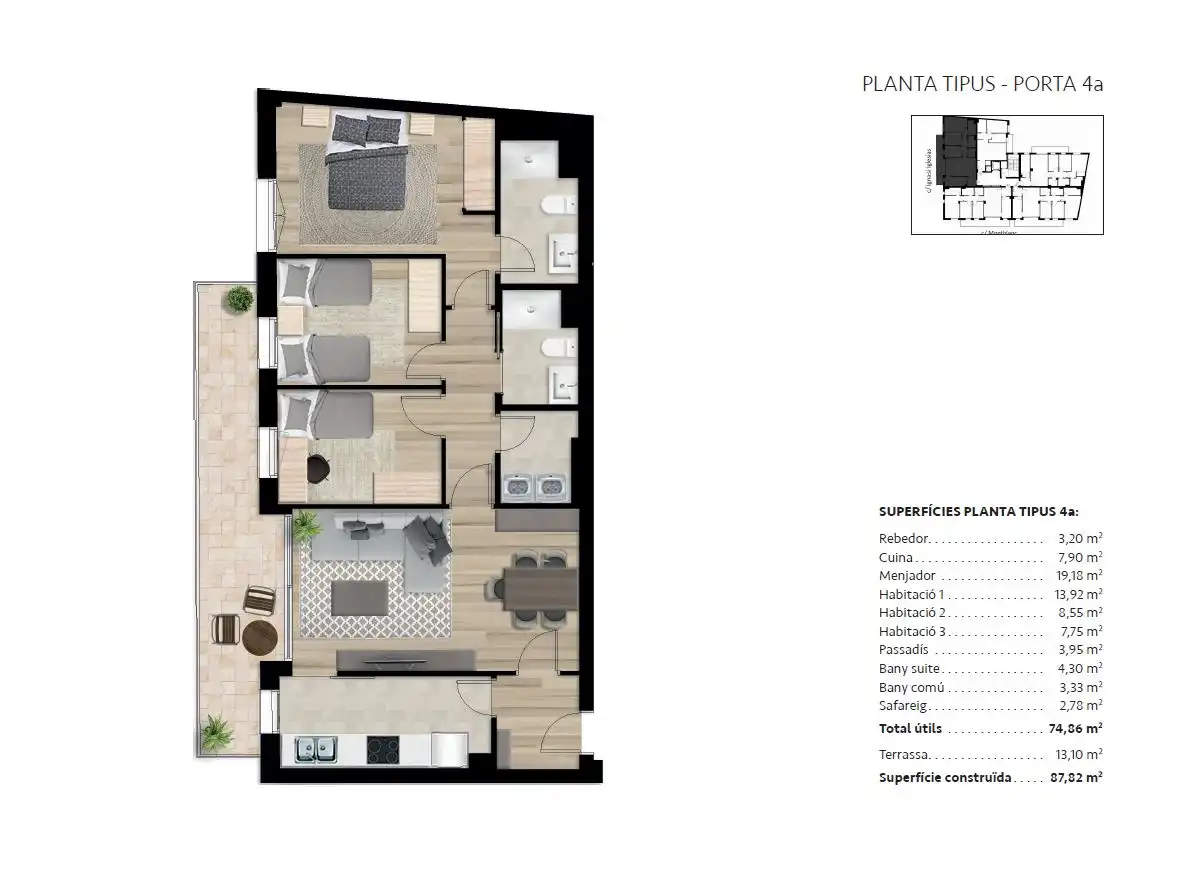 Wohnung zum Verkauf in Vilafranca del Penedès mit Klimaanlage, Heizung und Parkett