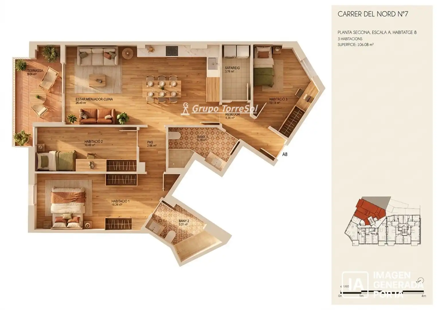 Piso en venta en del Nord, Centre