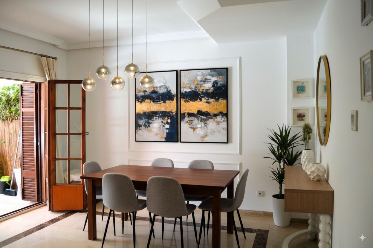 Dining room of Single-family semi-detached for sale in Estepona  with Air Conditioner, Furnished and Internet