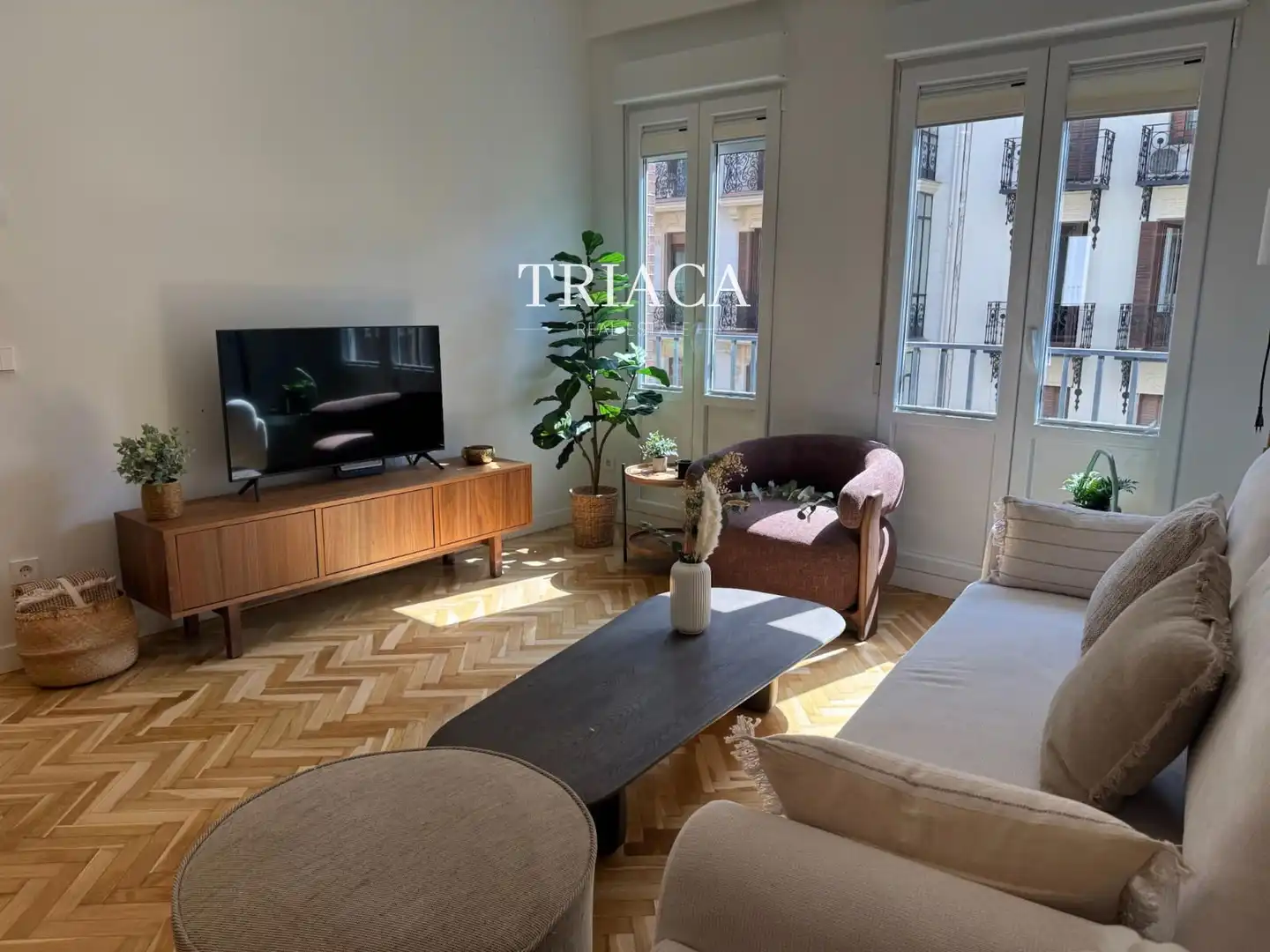 Sala d'estar de Pis de lloguer en Madrid amb Aire condicionat, Calefacció i Terrassa