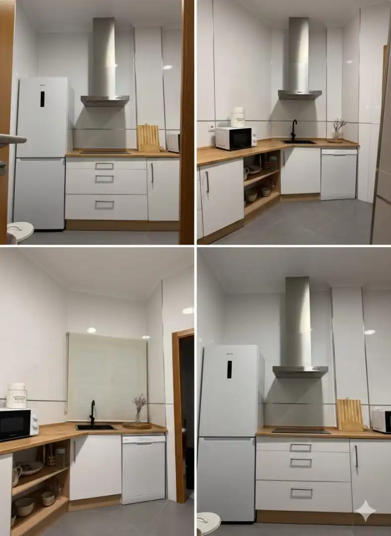 Kitchen of Flat for rent in Poio  with Heating, Furnished and Balcony