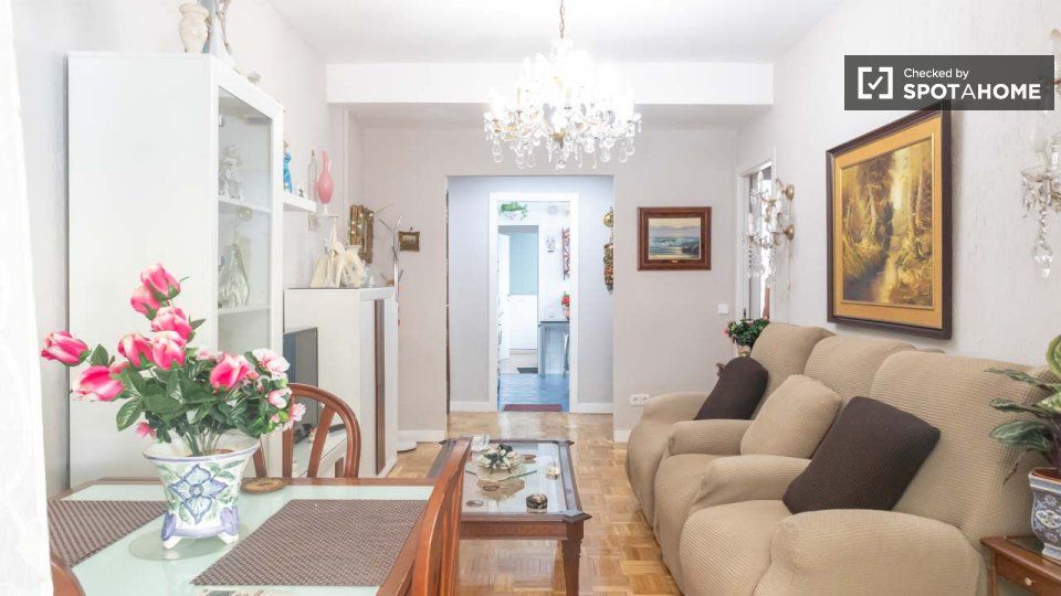 Living room of Flat to rent in  Madrid Capital  with Air Conditioner, Heating and Furnished