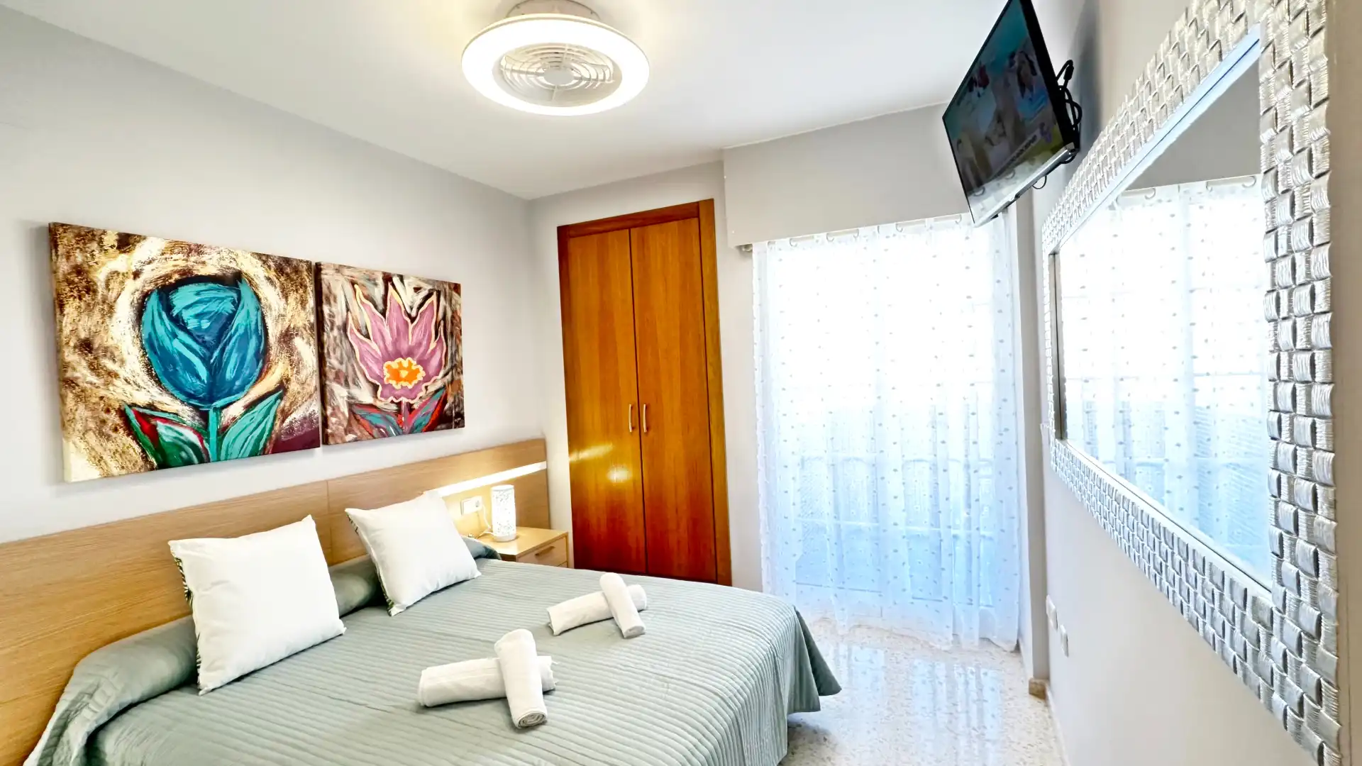Habitación de Apartamento de alquiler en Gandia con Aire acondicionado, Calefacción y Terraza