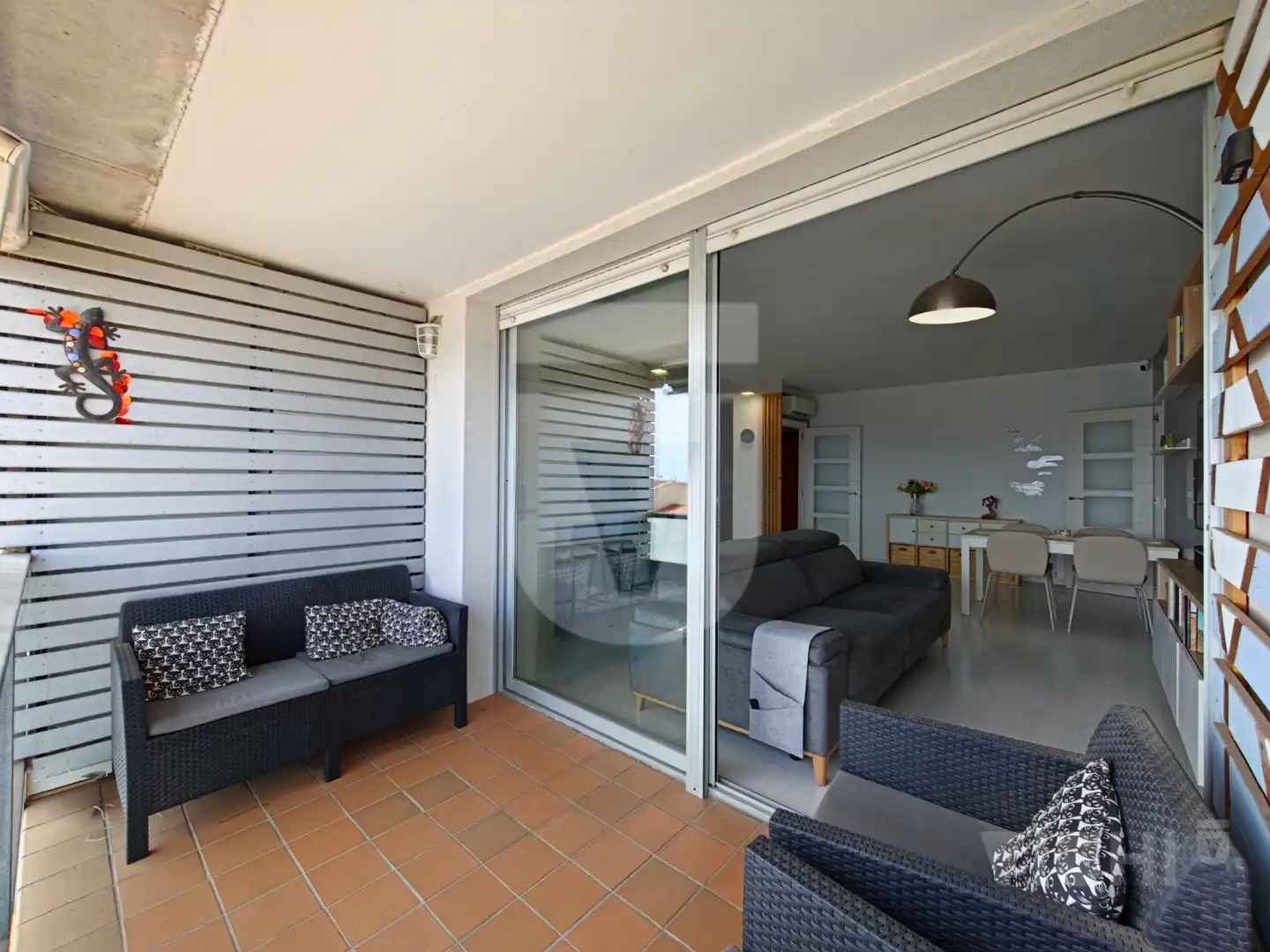 Sala de estar de Piso en venta en Montgat con Aire acondicionado, Calefacción y Parquet