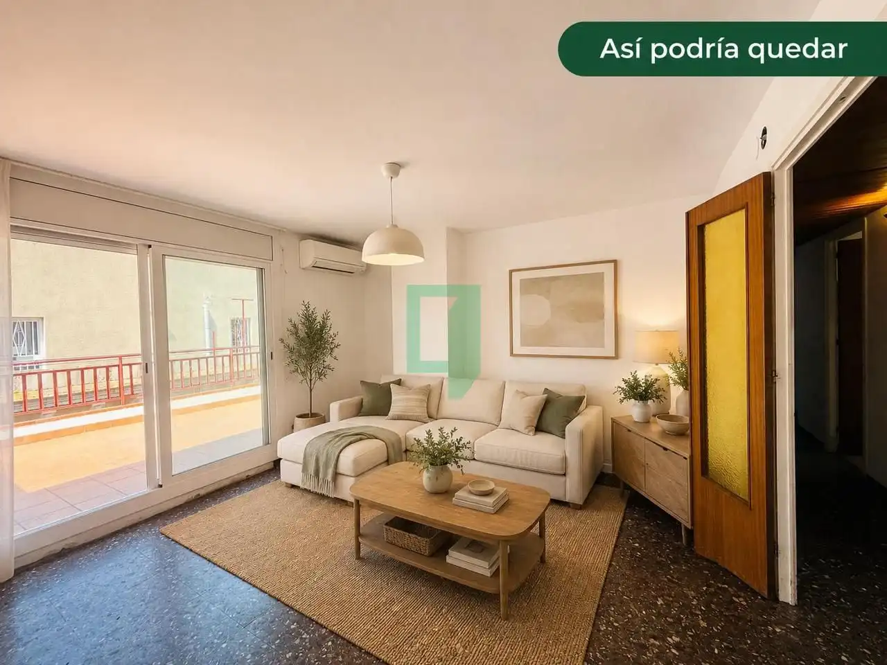 Sala d'estar de Àtic en venda en Badalona amb Aire condicionat i Terrassa