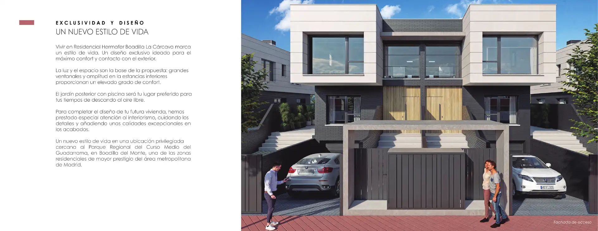 Vista exterior de Casa adosada en venta en Boadilla del Monte con Aire acondicionado, Calefacción y Jardín privado