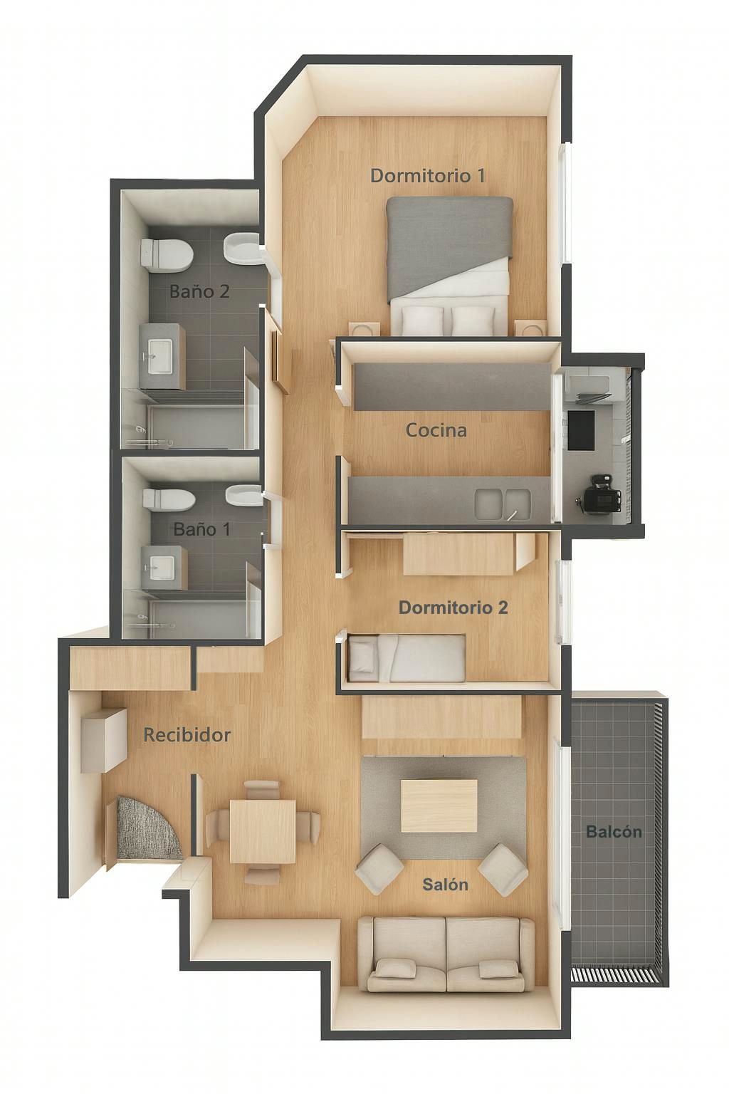 Piso de alquiler en  Valencia Capital con Aire acondicionado, Calefacción y Jardín privado