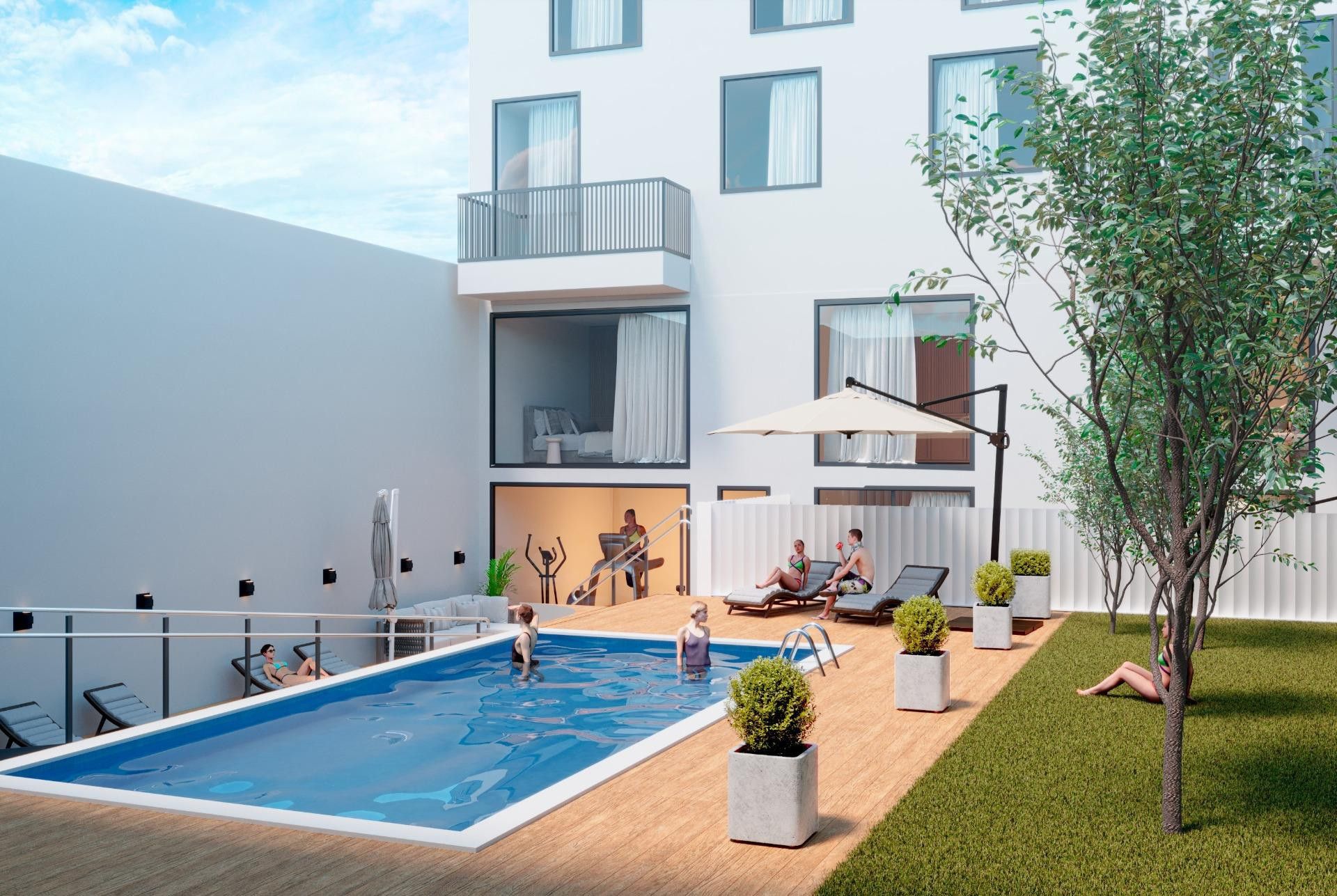 Swimming pool of Flat for sale in Sabadell  with Heating, Private garden and Terrace