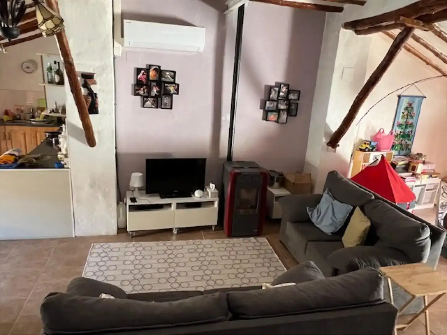 Sala de estar de Casa adosada en venta en Zarra con Aire acondicionado y Balcón