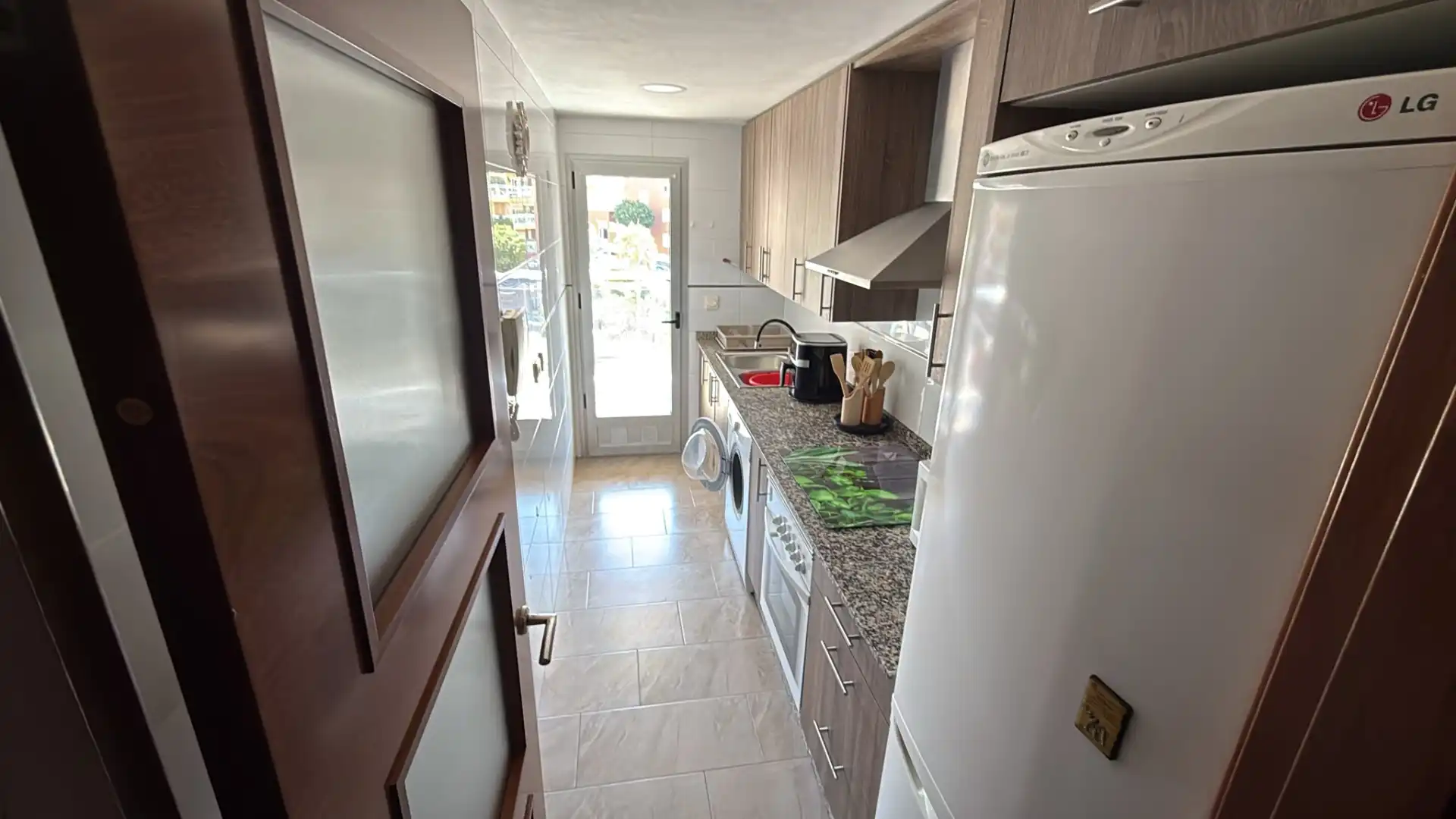 Kitchen of Flat for rent in Roquetas de Mar  with Air Conditioner, Private garden and Terrace