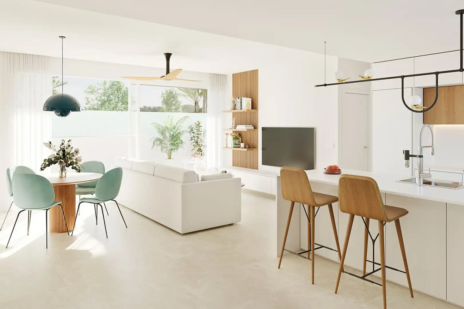 Wohnzimmer von Wohnung zum Verkauf in Murcia mit Klimaanlage, Privatgarten und Terrasse