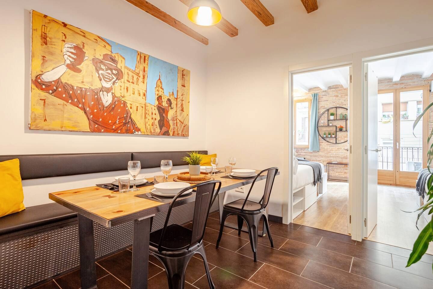Dining room of Flat to rent in  Barcelona Capital  with Air Conditioner, Heating and Furnished