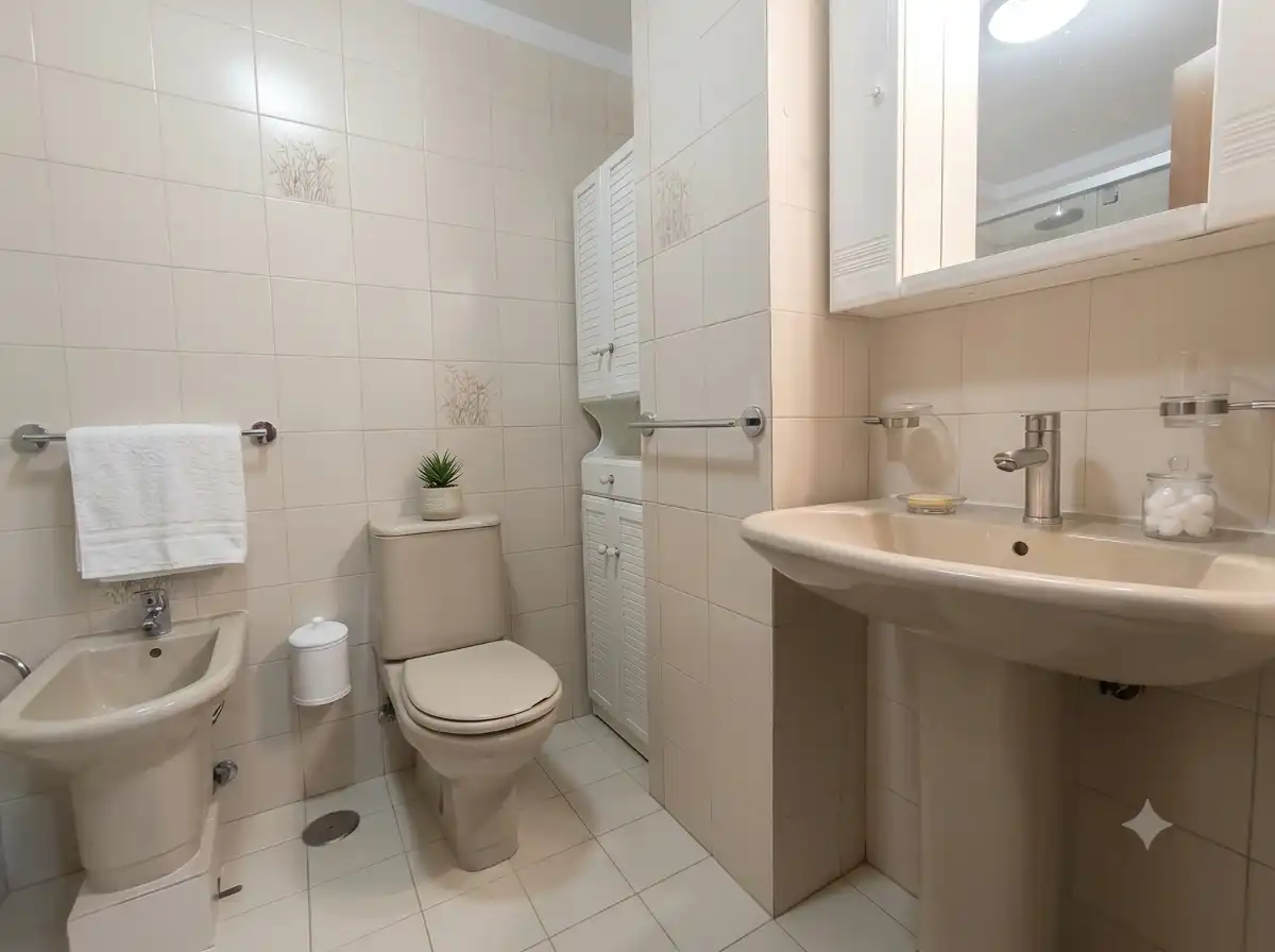 Badezimmer von Wohnung zum Verkauf in Oleiros mit Heizung, Parkett und Abstellraum