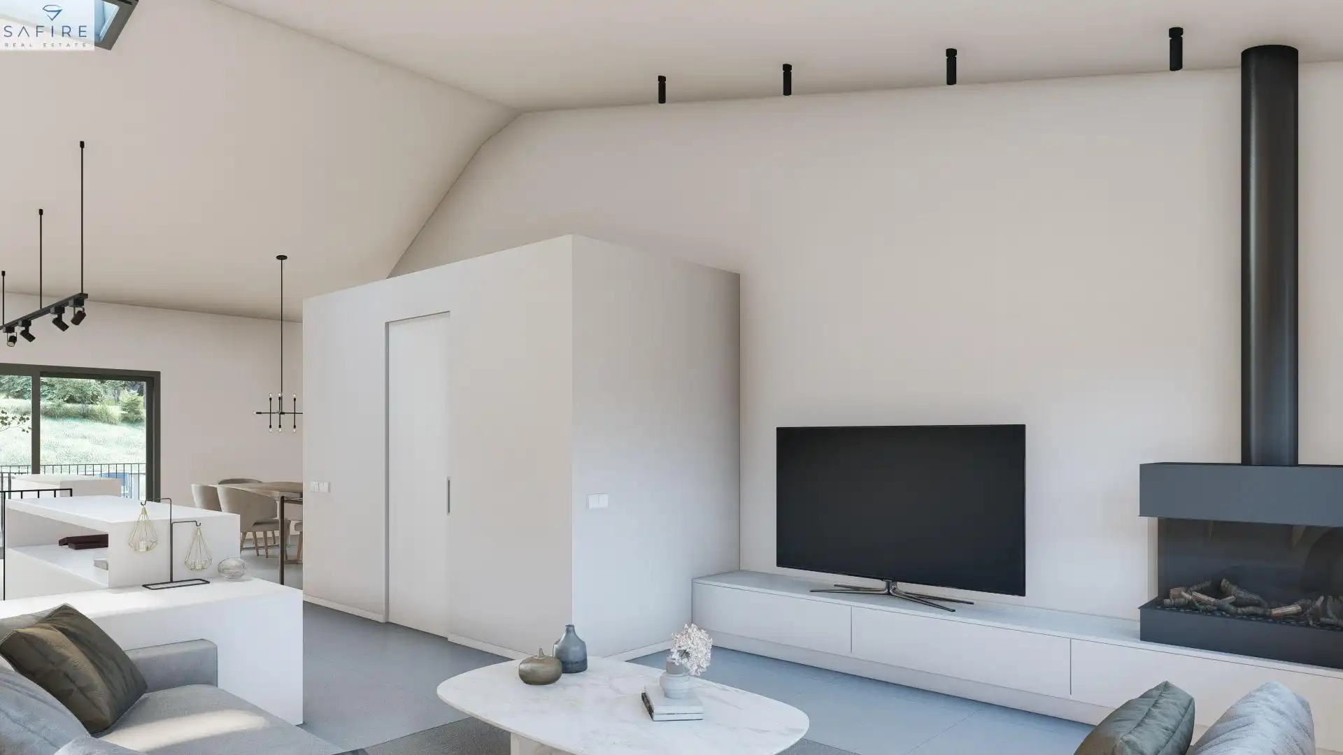 Sala de estar de Casa adosada en venta en Girona con Terraza