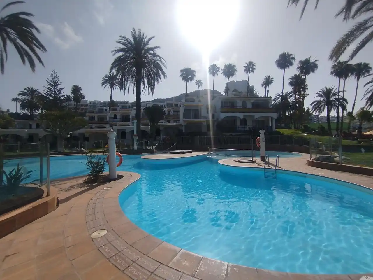 Swimming pool of Ground floor for rent in Mogán  with Air Conditioner, Terrace and Furnished