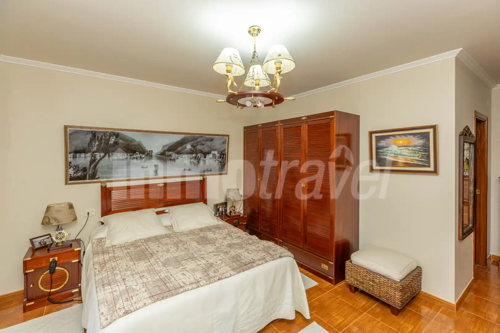 Schlafzimmer von Wohnung zum Verkauf in Sanxenxo mit Privatgarten, Terrasse und Möbliert