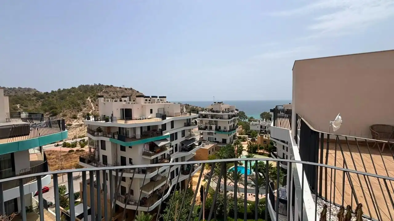 Terrasse von Dachboden zur Miete in Villajoyosa / La Vila Joiosa mit Klimaanlage, Terrasse und Möbliert
