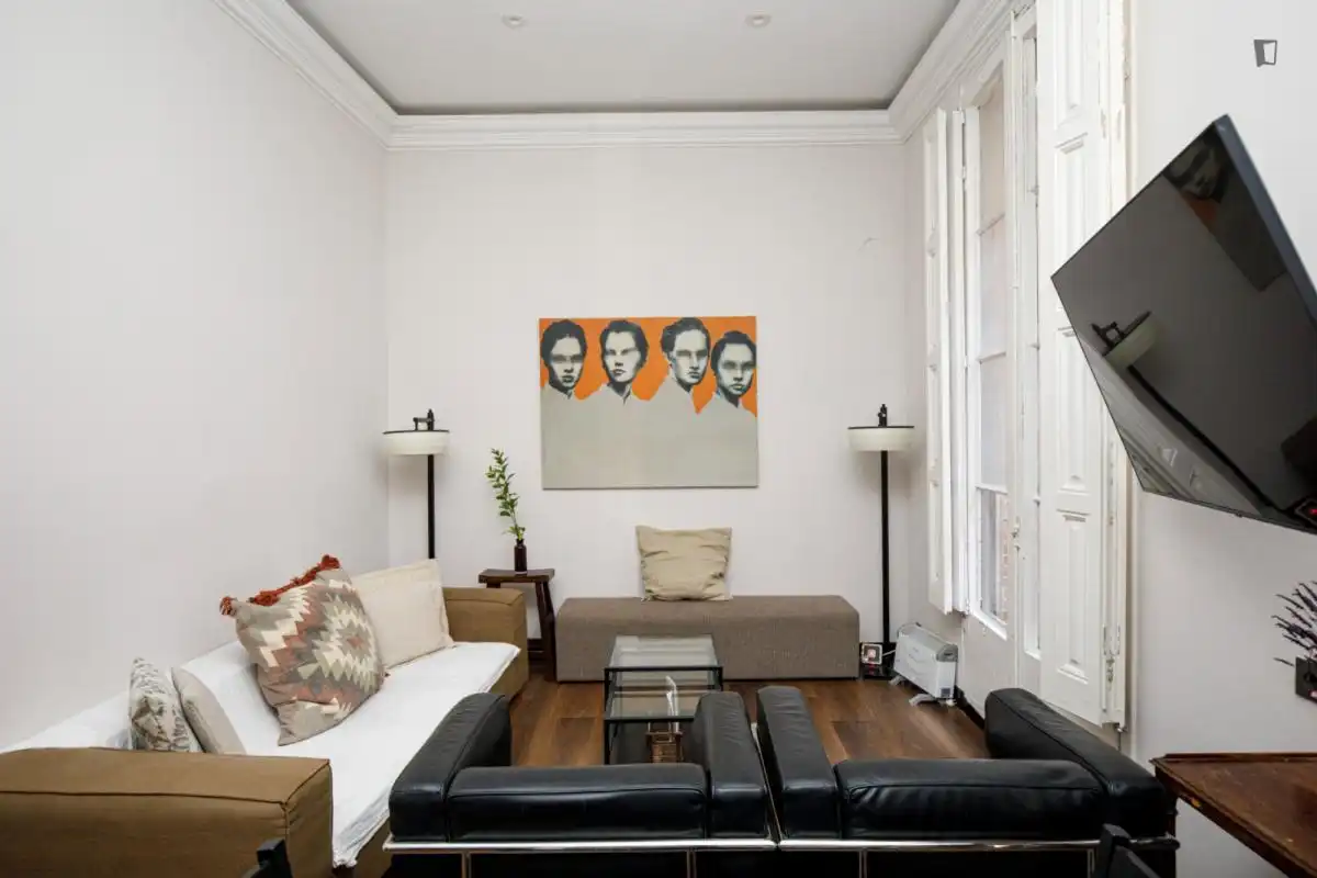 Living room of Apartments for rent in  Barcelona Capital  with Air Conditioner, Heating and Furnished