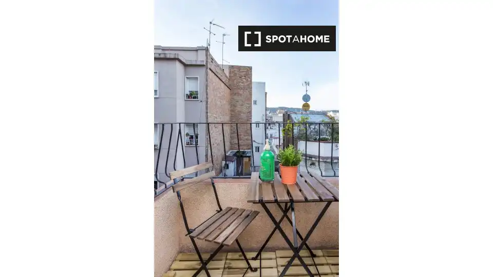 Balcony of Flat for rent in L'Hospitalet de Llobregat  with Air Conditioner, Heating and Furnished