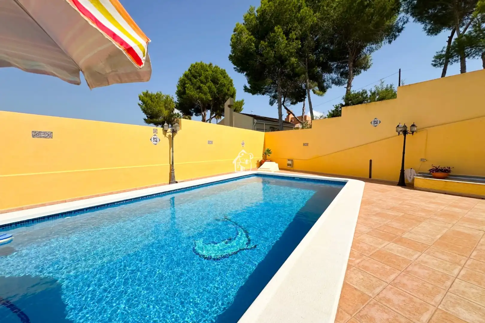 Piscina de Finca rústica de lloguer en San Miguel de Salinas amb Aire condicionat, Jardí privat i Terrassa
