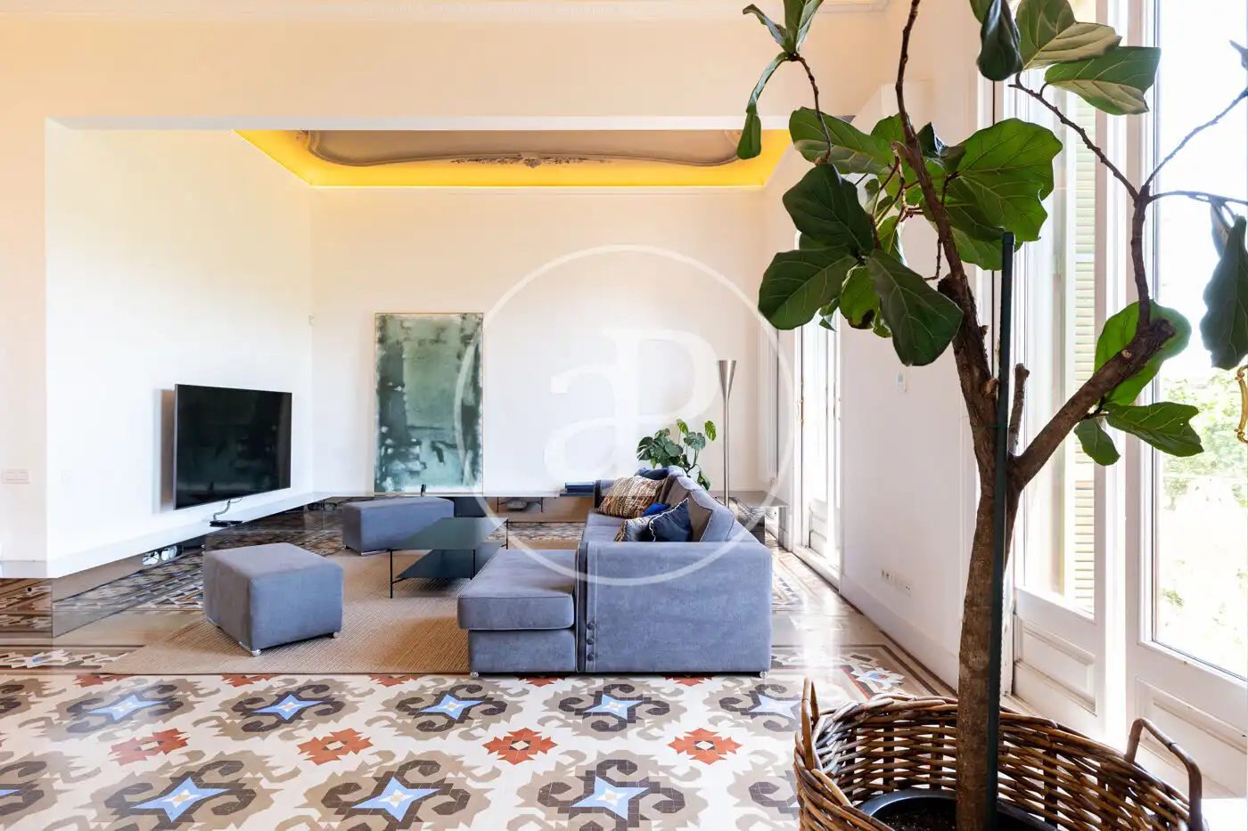 Wohnzimmer von Wohnung zur Miete in Barcelona mit Klimaanlage, Heizung und Möbliert