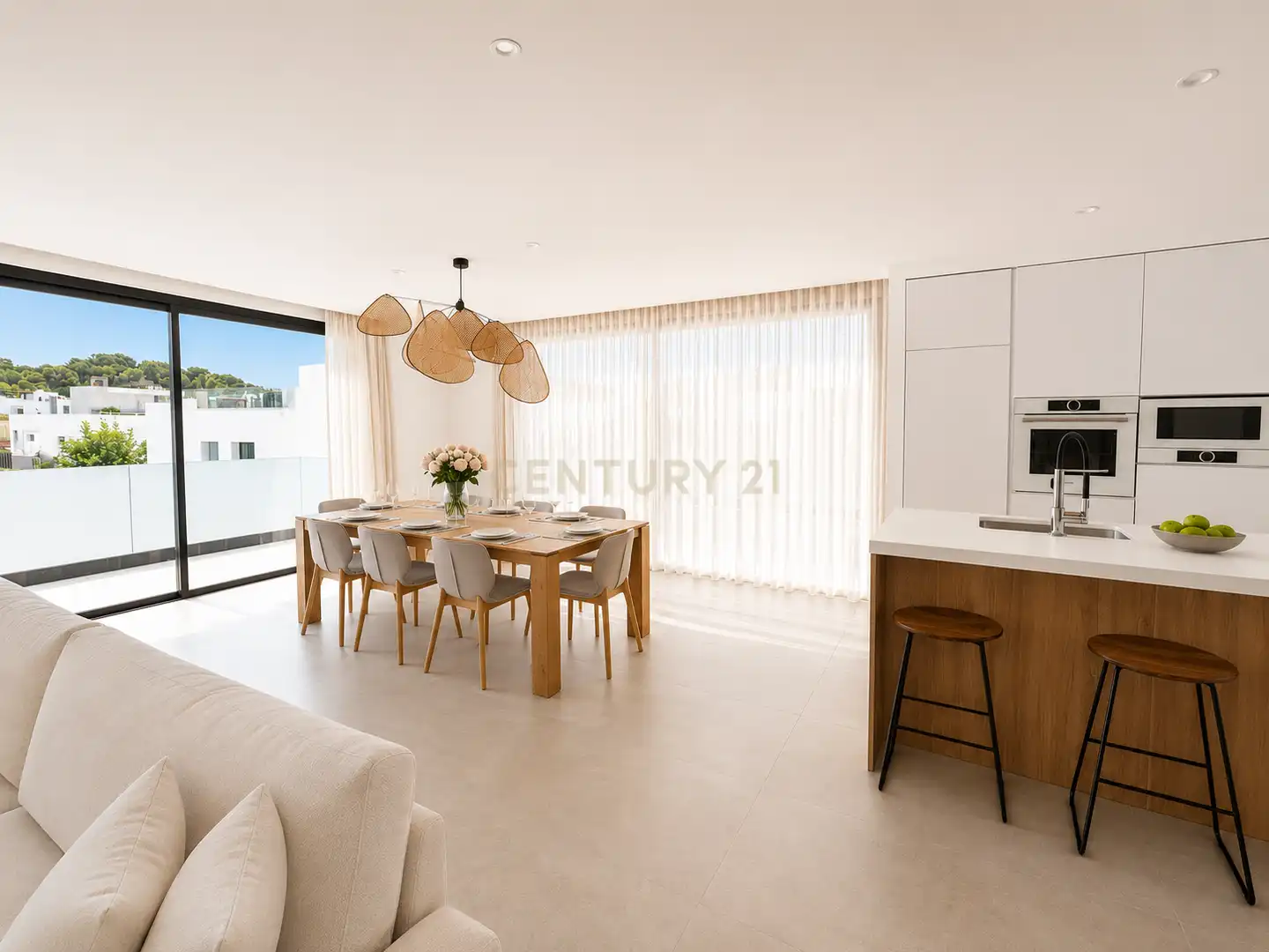 Menjador de Casa o xalet de lloguer en Santa Eulària des Riu amb Aire condicionat, Jardí privat i Traster