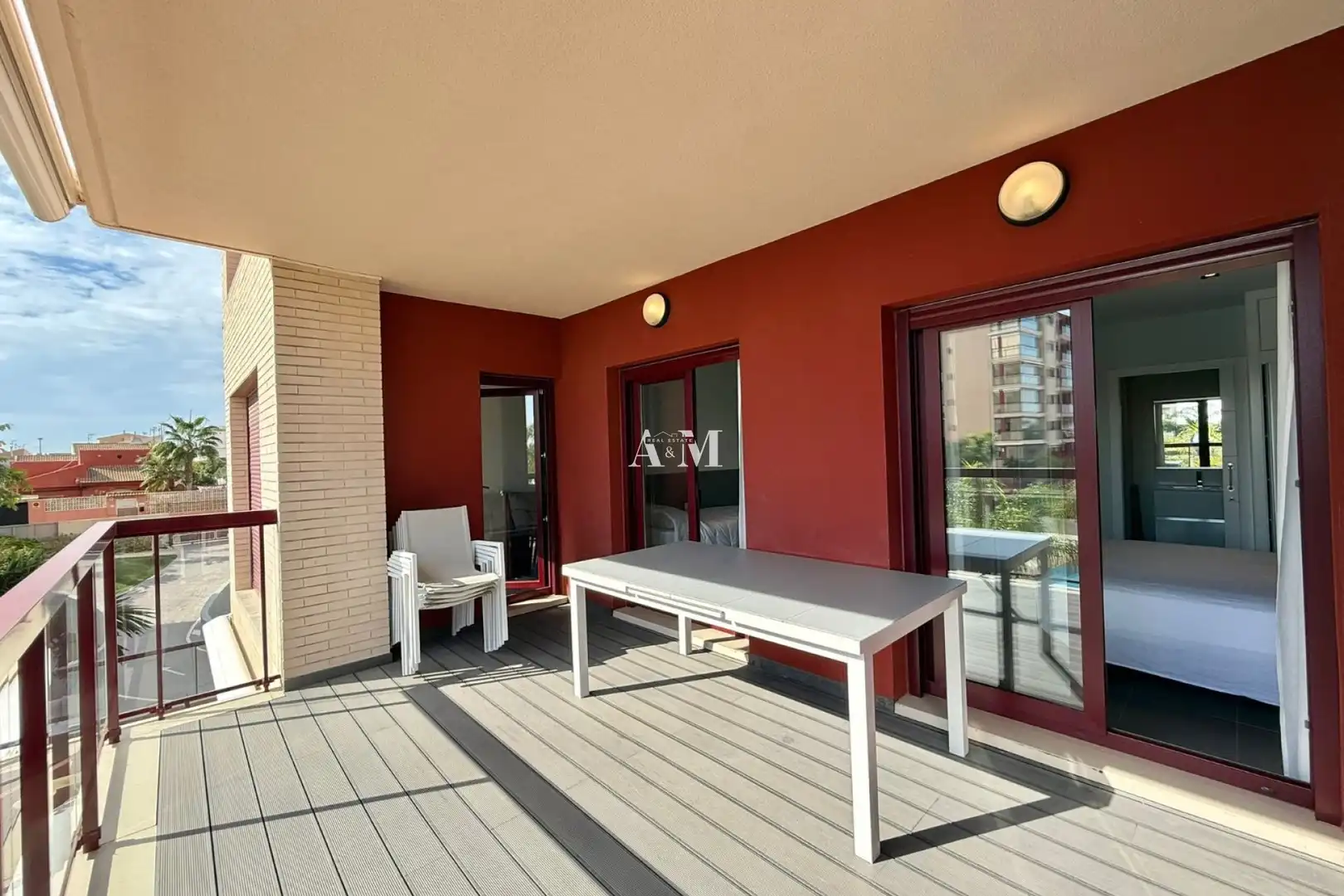 Terrace of Flat for rent in Pilar de la Horadada  with Air Conditioner, Heating and Swimming Pool