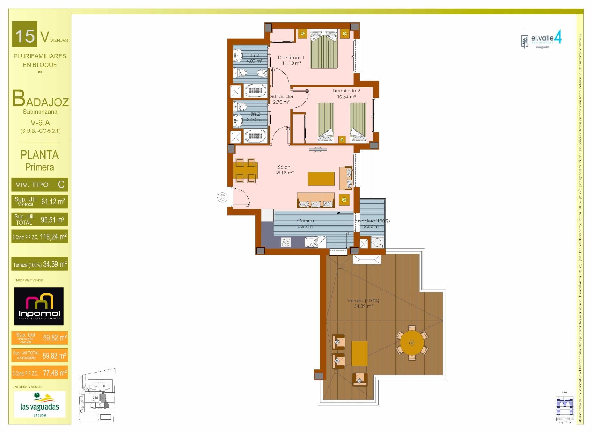 Apartment for sale in Badajoz Capital  with Air Conditioner, Heating and Private garden