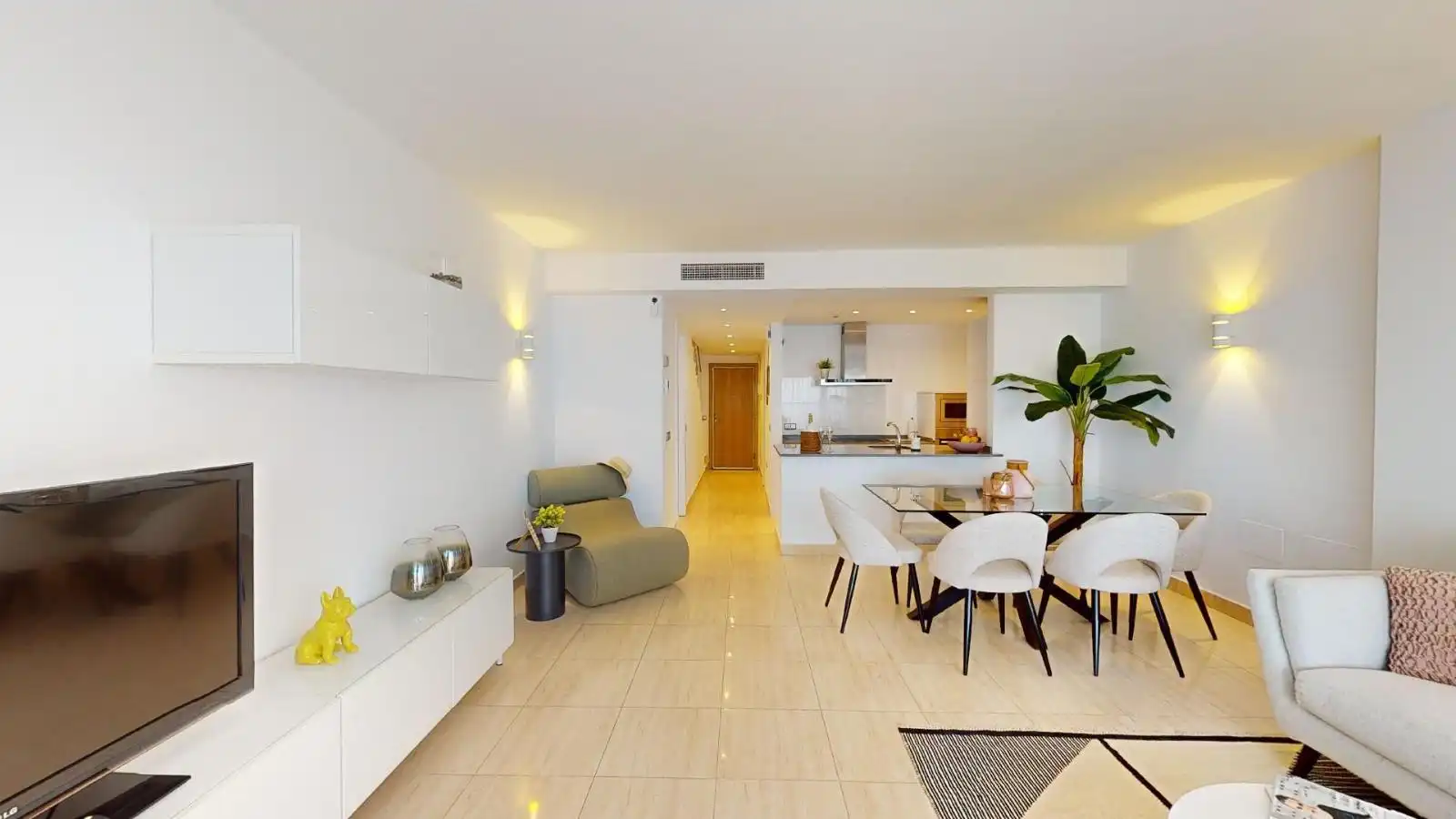 Wohnzimmer von Dachboden zum Verkauf in Fuengirola mit Klimaanlage, Terrasse und Gemeinschaftspool