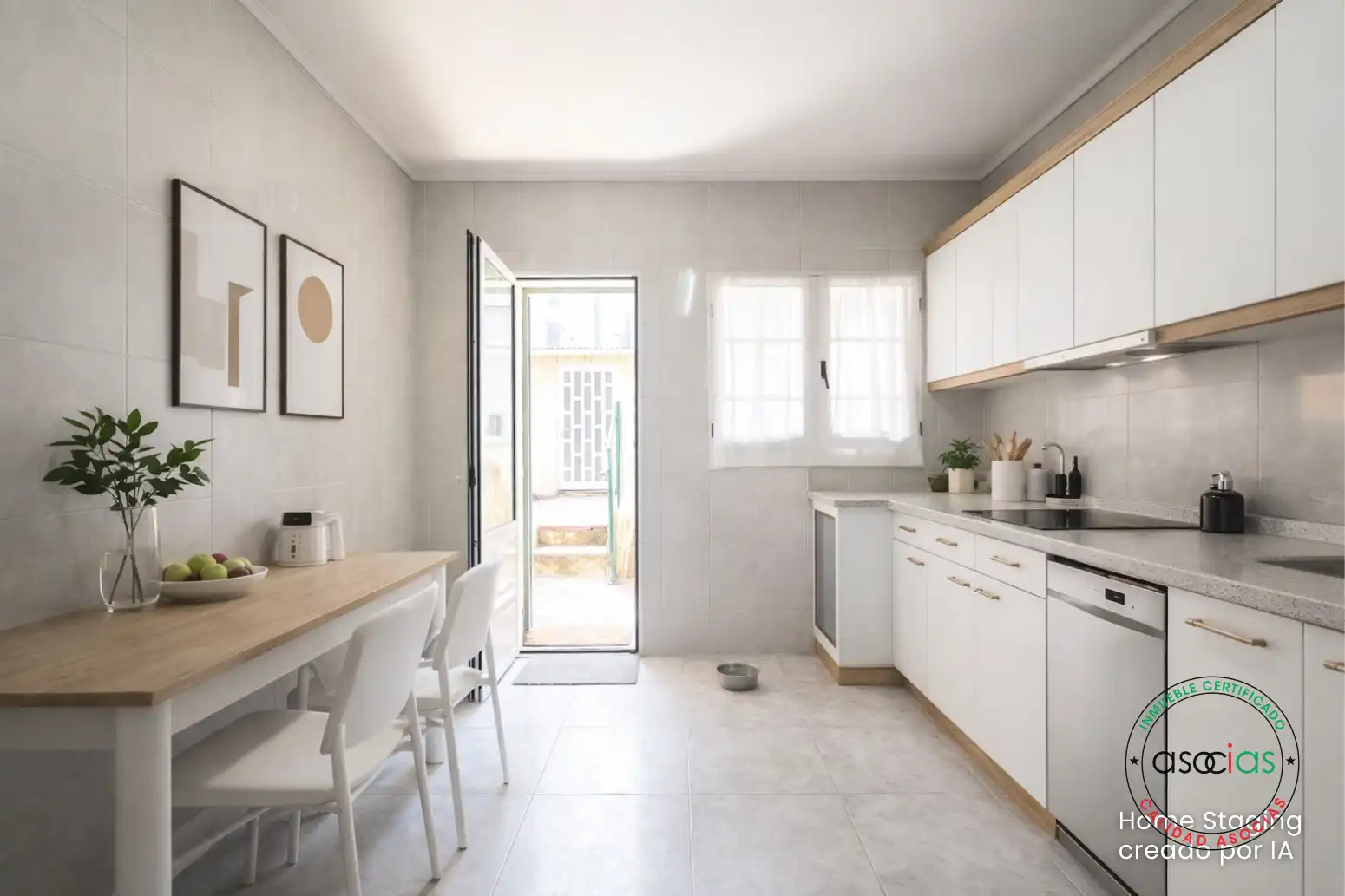 Küche von Dachboden zum Verkauf in Gijón  mit Heizung, Parkett und Terrasse