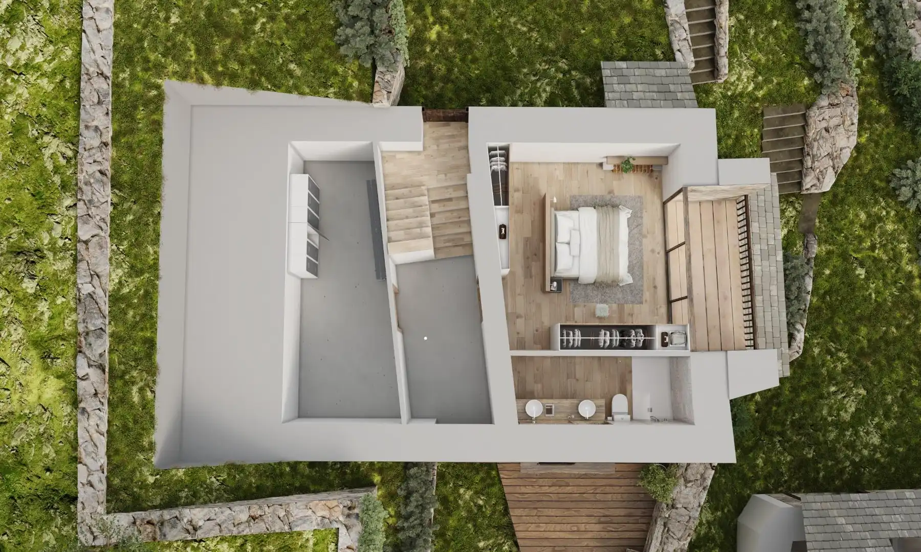 Bedroom of Houses for sale in Bausen  with Air Conditioner, Private garden and Terrace