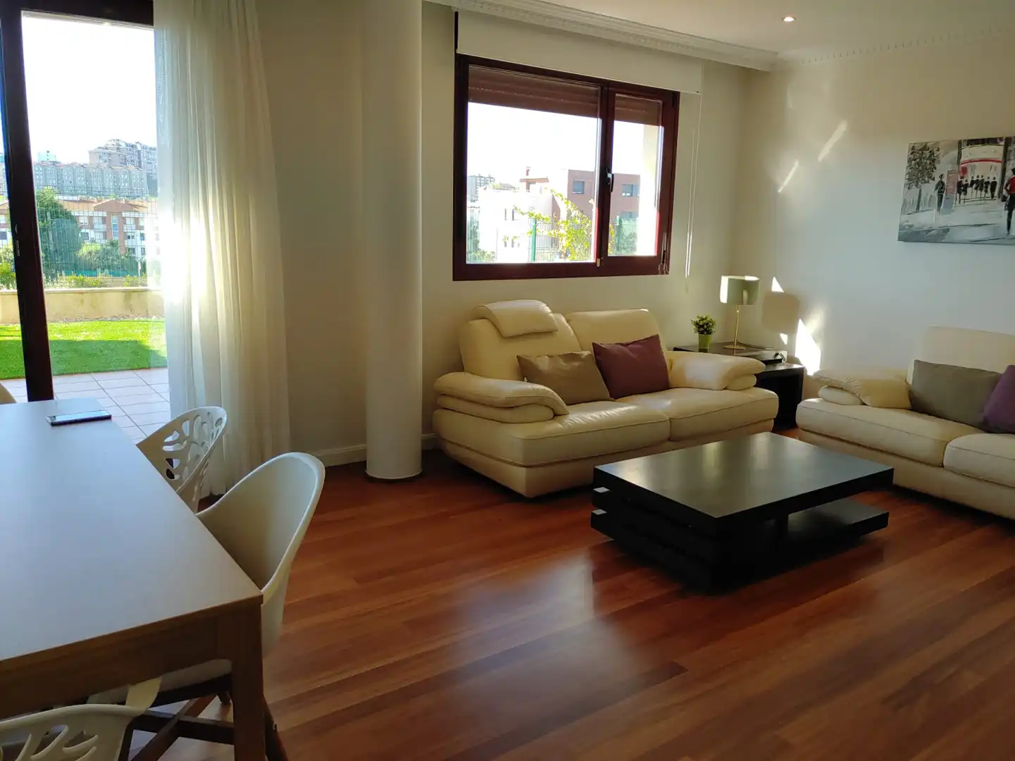 Living room of Flat for rent in Santander  with Heating, Parquet flooring and Furnished