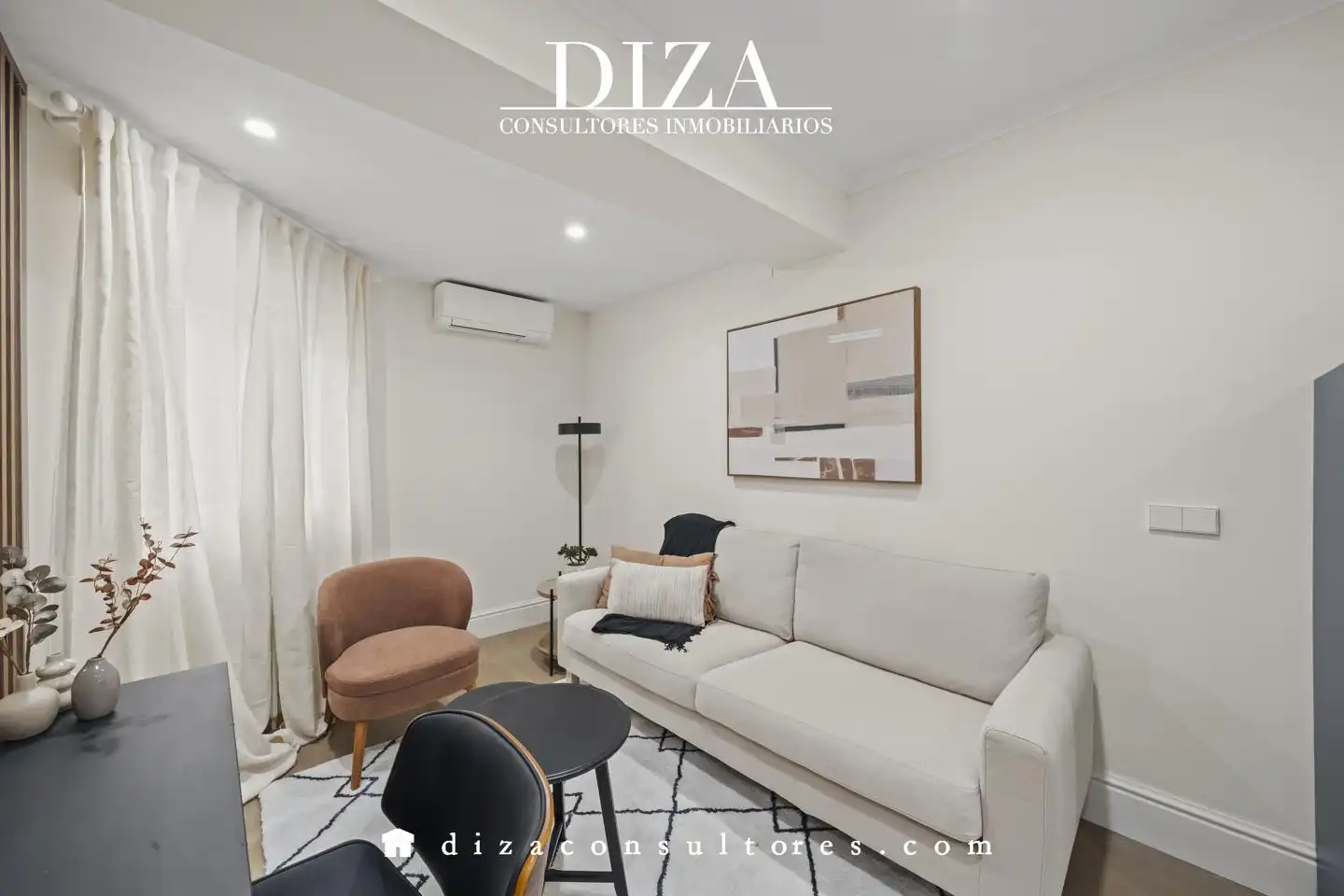 Wohnzimmer von Wohnung zur Miete in Madrid mit Klimaanlage, Heizung und Möbliert
