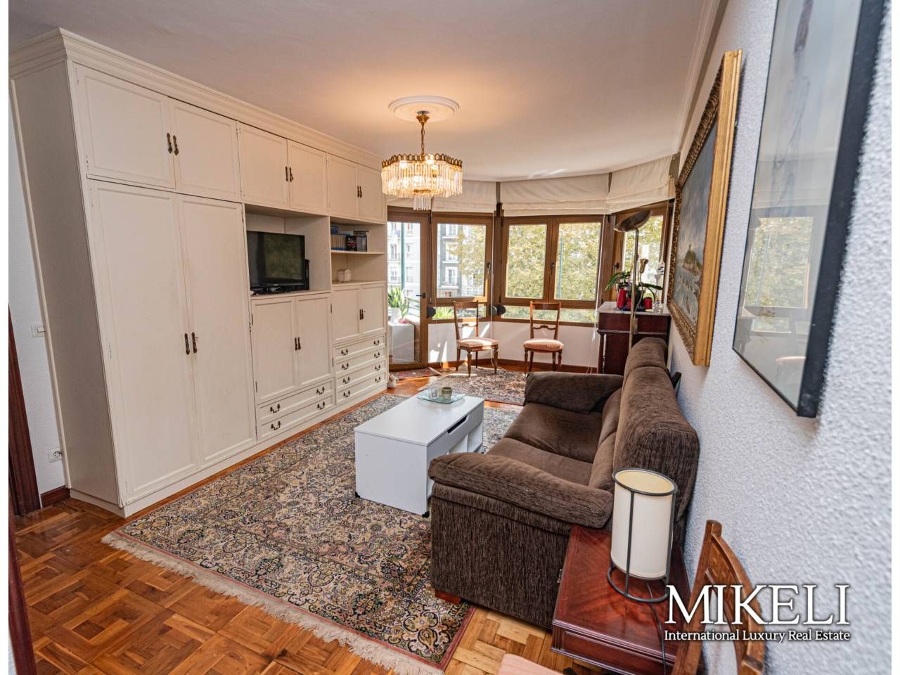 Living room of Flat to rent in Santander  with Heating, Parquet flooring and Terrace