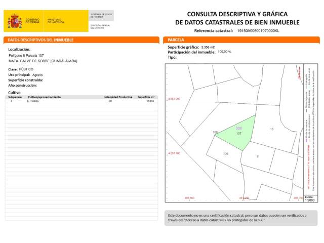 Terreno en Venta en Calle carretera tamajon en Campillo de Ranas