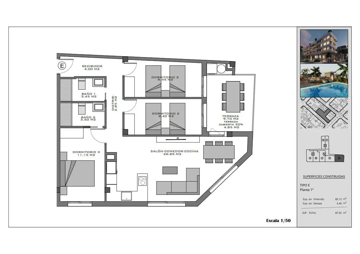 Apartamento con terraza en venta en Santa Pola ciudad, imagen 24