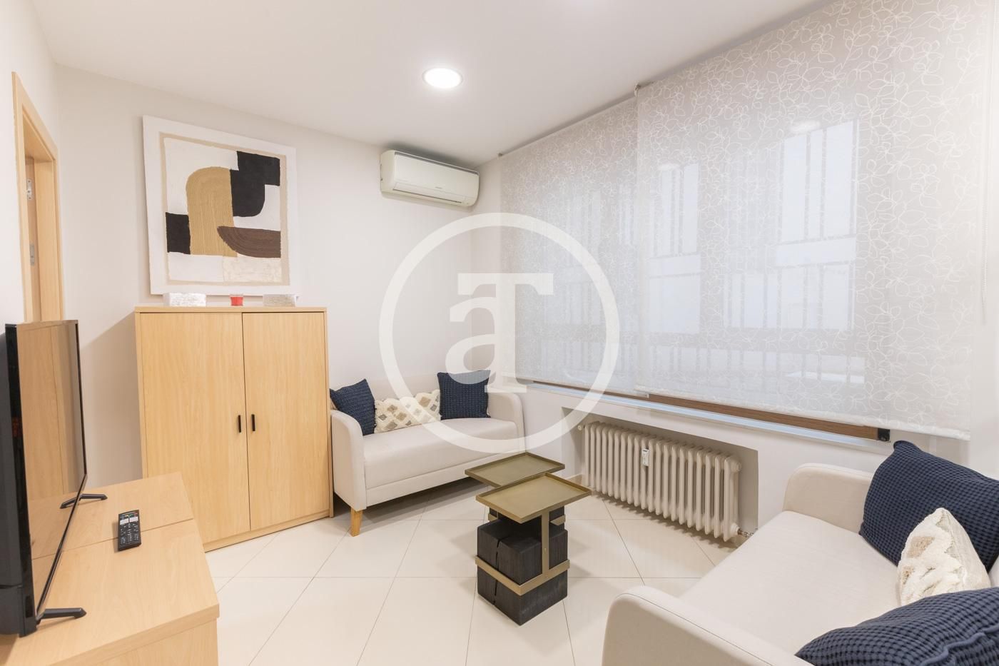 Living room of Flat to rent in  Madrid Capital  with Air Conditioner, Furnished and Oven